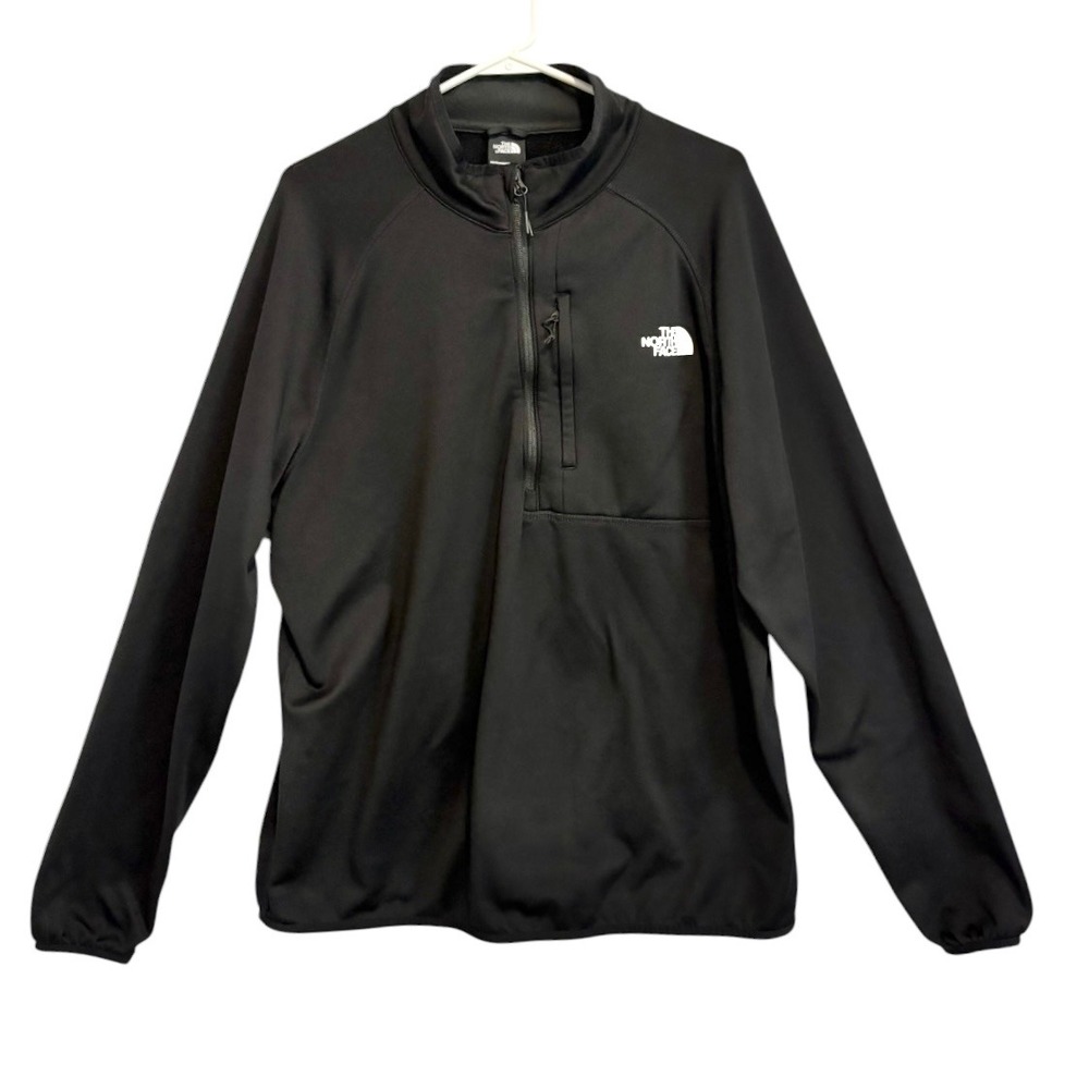 The North Face Mens Canyonlands Size XL Black Quarter Zip Pullover Mock Fleece